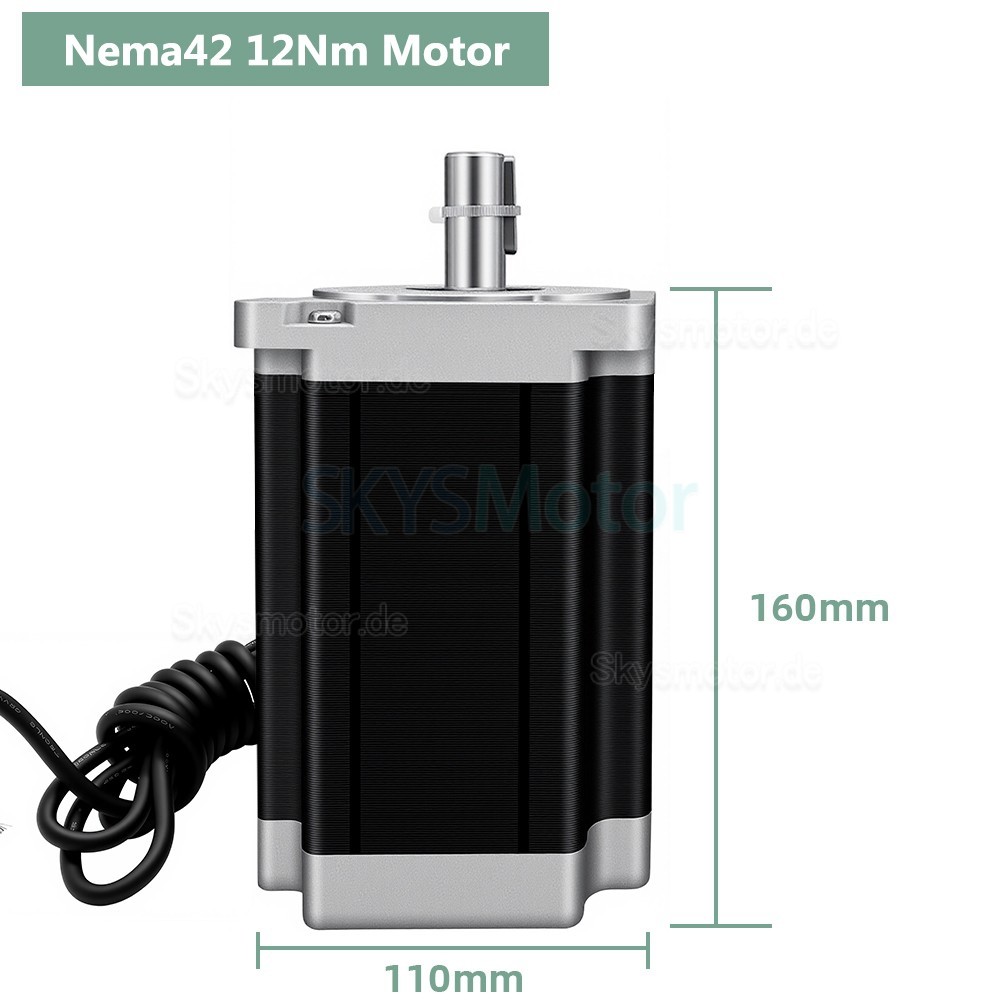 Nema 42 3-Phasen Schrittmotor 110BYG18560A3J19 12/16/20 Nm 1,2 Grad f&uuml;r CNC-Fr&auml;smaschinen